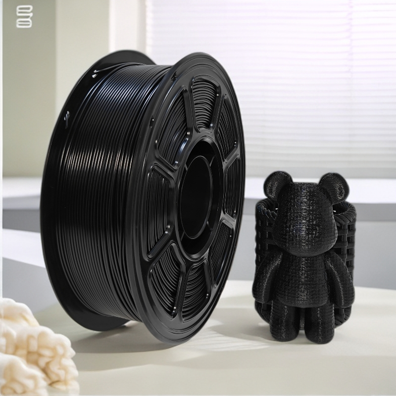 PLA 3D Printer Filament 1KG Black, 1.75mm Standard PLA Filament, Easy to Print, Low Warping, Matte Black Finish, Compatible with Most FDM 3D Printers
